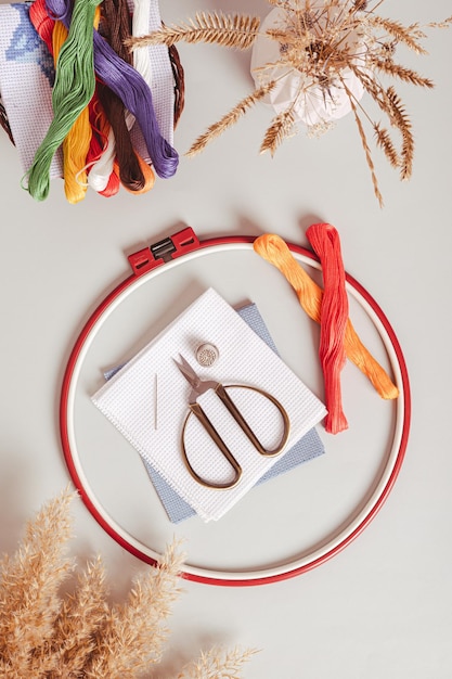narrow embroidery tools and hoop